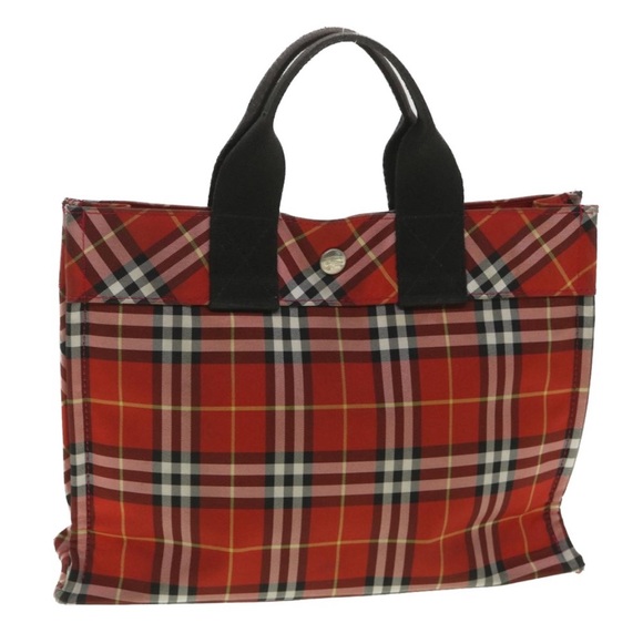 BURBERRY NAVY NOVA CHECK TOP HANDLE BAG - Picture 1 of 11